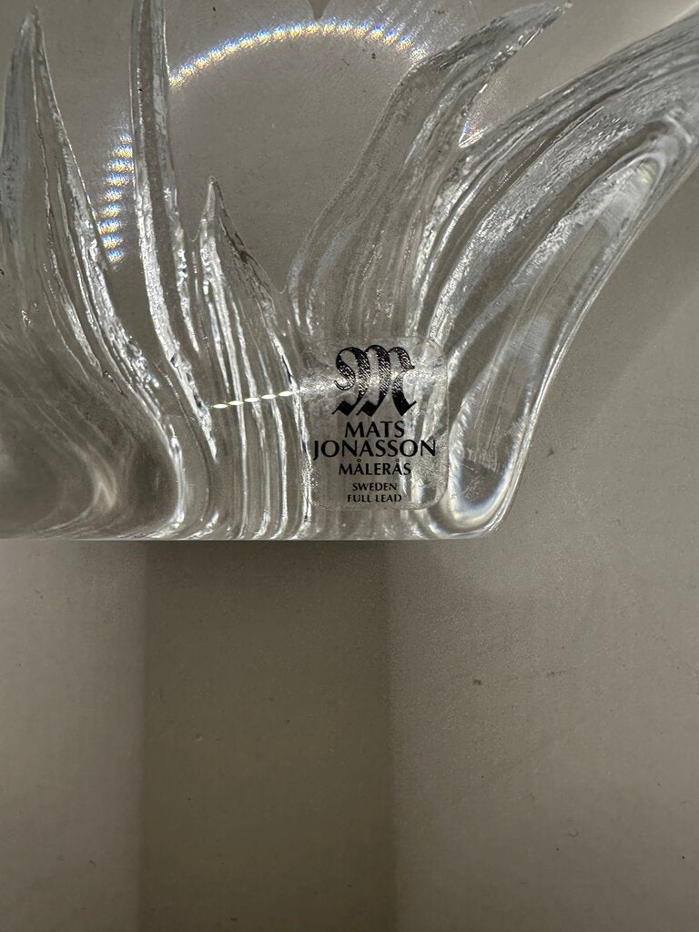 MATS JONASSON LEAD CRYSTAL FLOWER DECOR