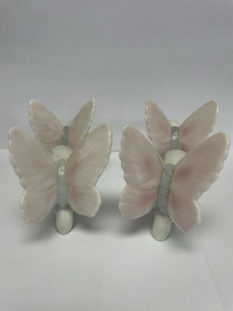 PORCELAIN BUTTERFLY NAPKIN RINGS SET OF 4