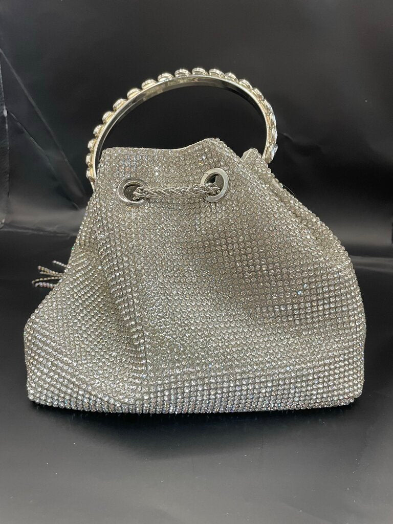 RHINESTONE CRYSTAL CLUTCH SILVER NEW
