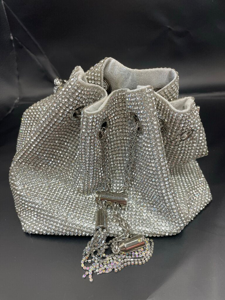 RHINESTONE CRYSTAL CLUTCH SILVER NEW