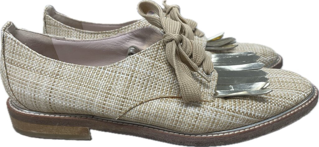 OSCAR DE LA RENTA WOVEN RAFFIA LOAFERS
