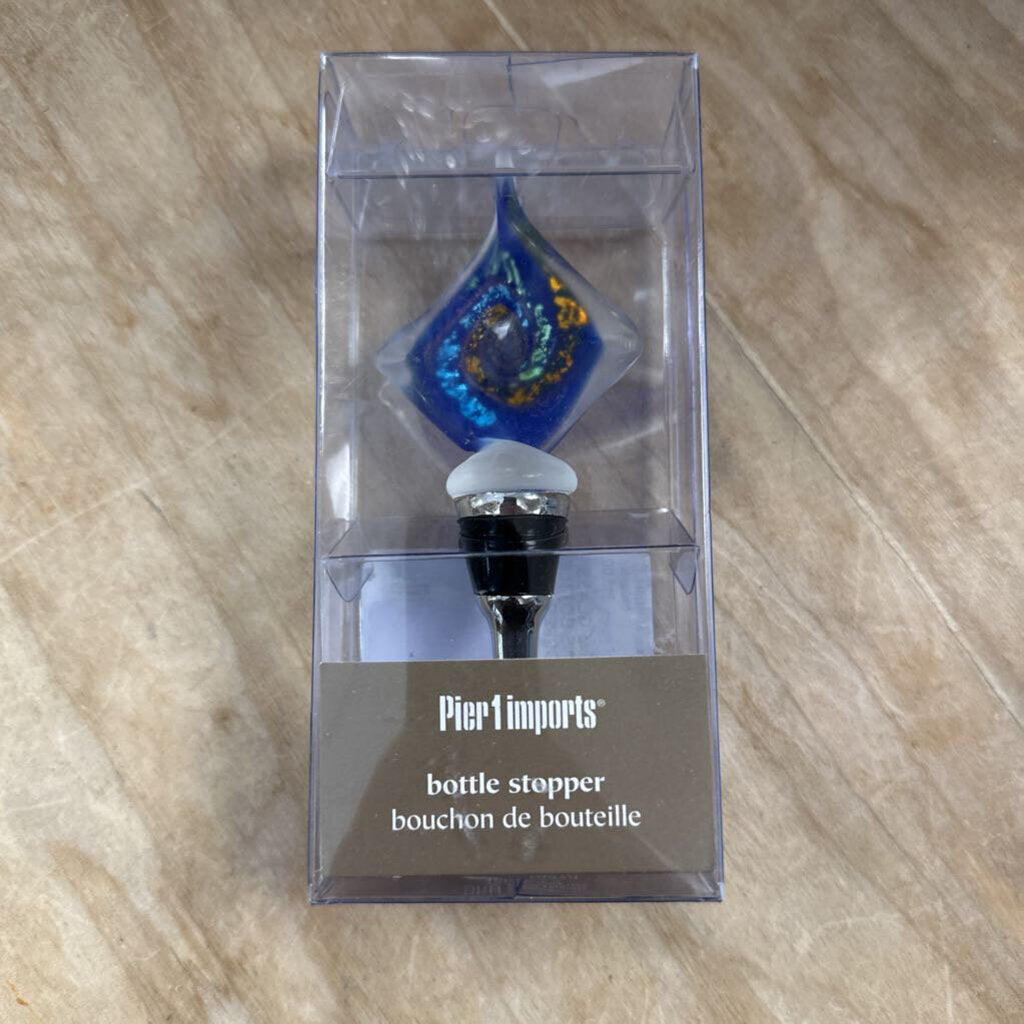PIER ONE GLASS ART WINE BOTTLE STOPPER