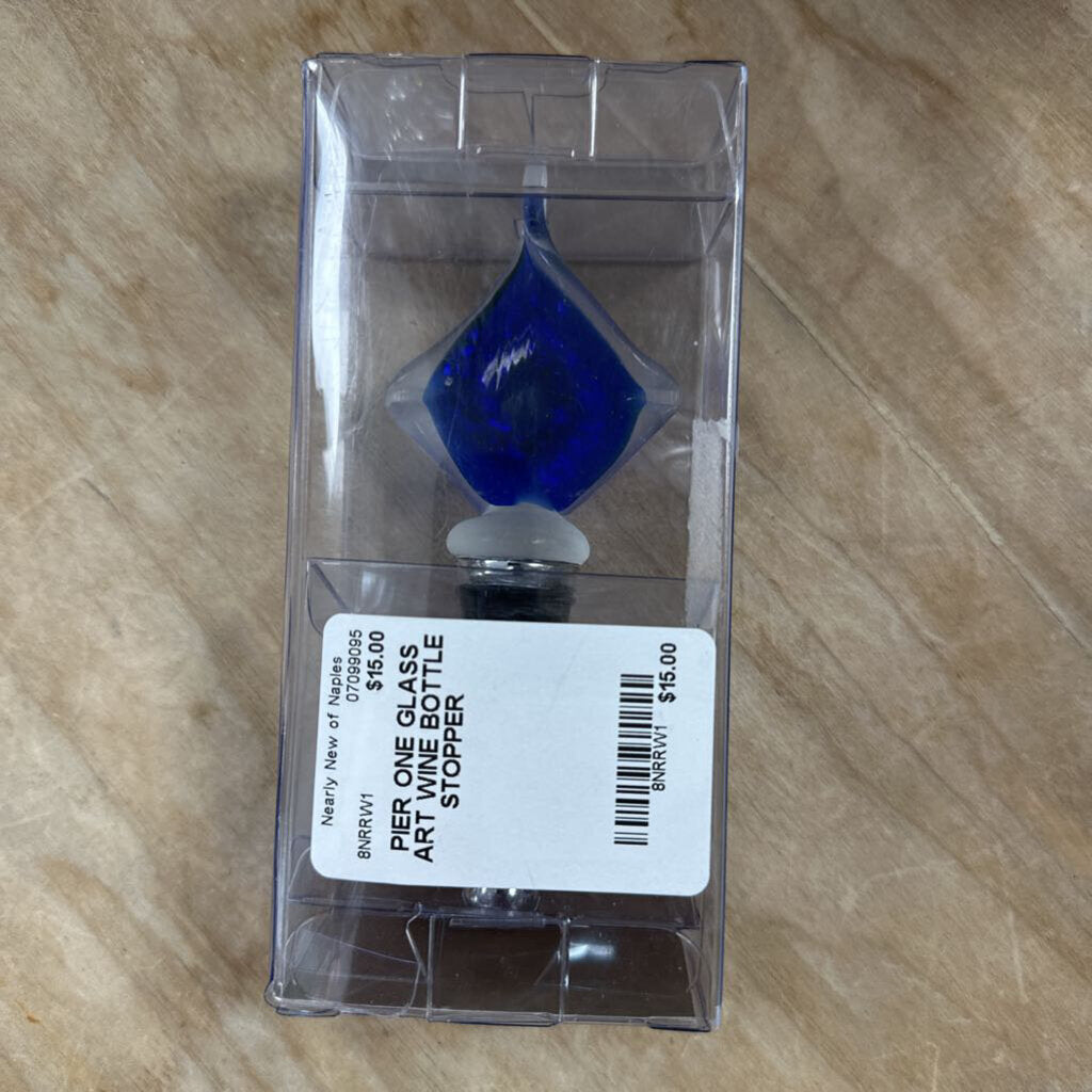 PIER ONE GLASS ART WINE BOTTLE STOPPER
