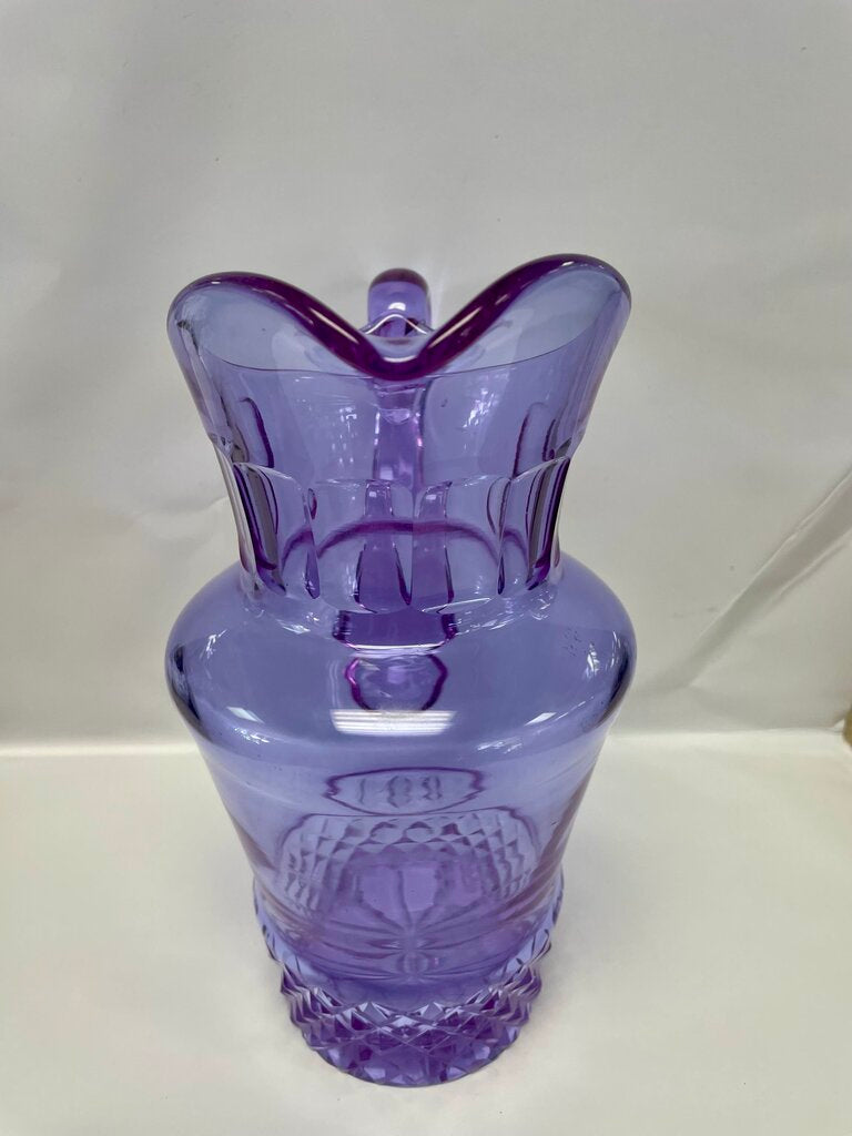 VINTAGE LILAC PURPLE CRYSTAL GLASS PITCHER