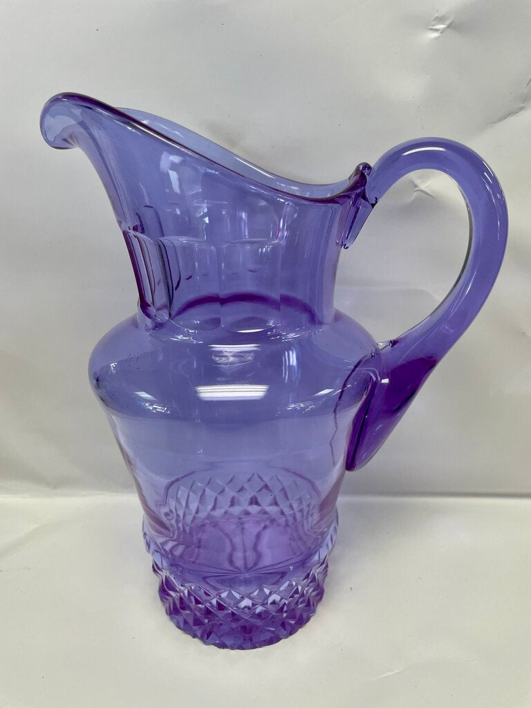 VINTAGE LILAC PURPLE CRYSTAL GLASS PITCHER