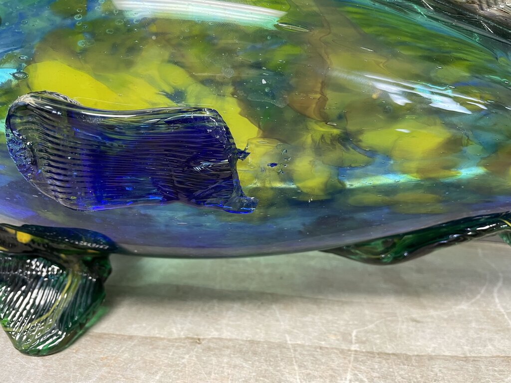 LARGE GLASS FISH SCULPTURE AS IS