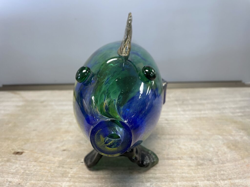 LARGE GLASS FISH SCULPTURE AS IS