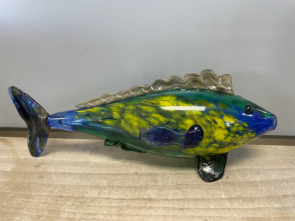 LARGE GLASS FISH SCULPTURE AS IS
