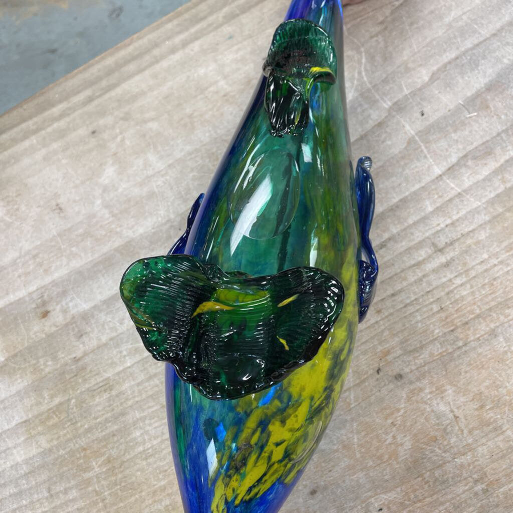 LARGE GLASS FISH SCULPTURE AS IS