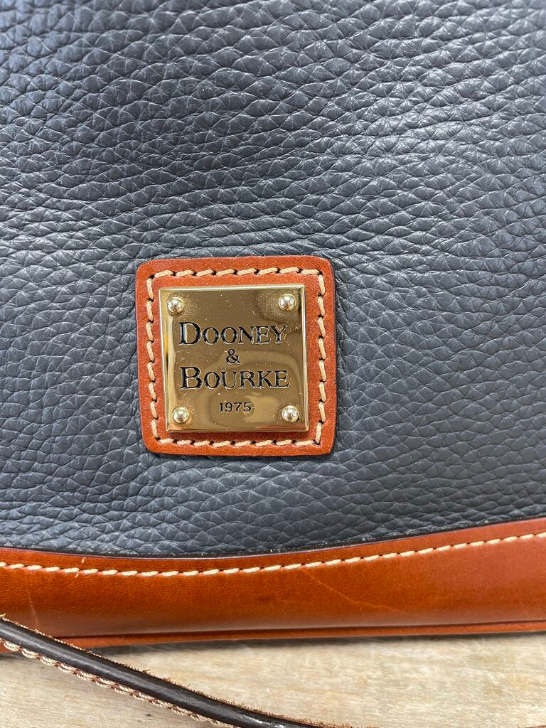DOONEY AND BOURKE TAN AND GREY BLUE PURSE