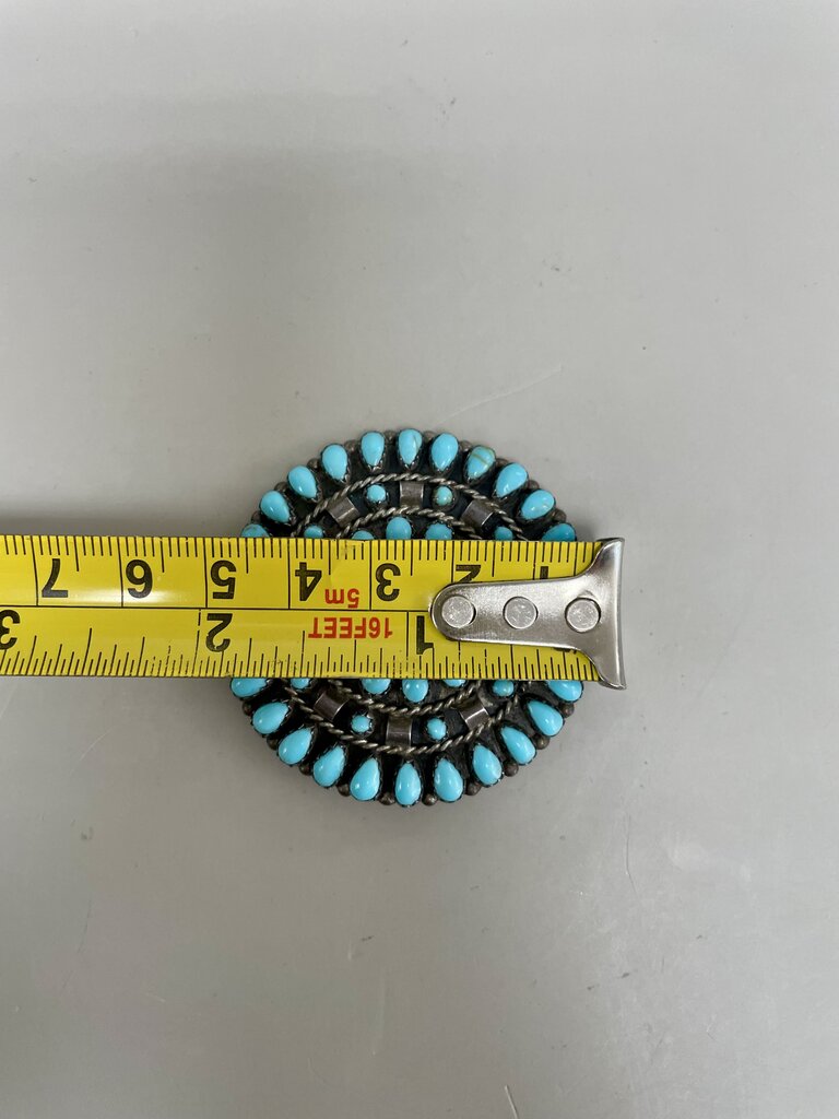 NAVAJO 925 AND TURQUOISE BROOCH