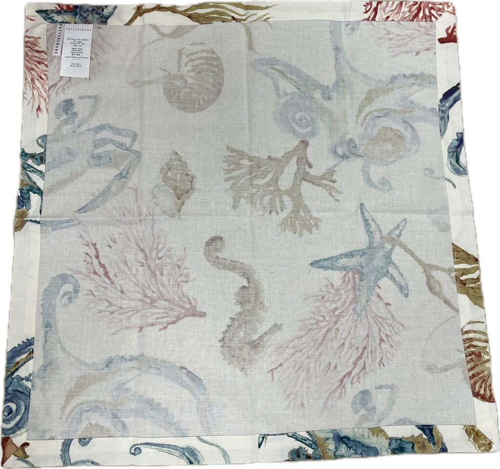 COASTAL POTTERYBARN NAPKINS SET OF 8