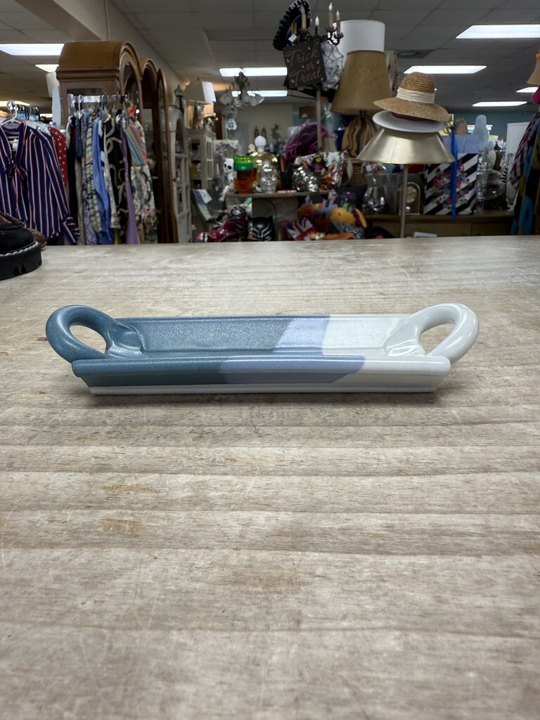 CERAMIC BLUE TO CREAM SMALL TRAY