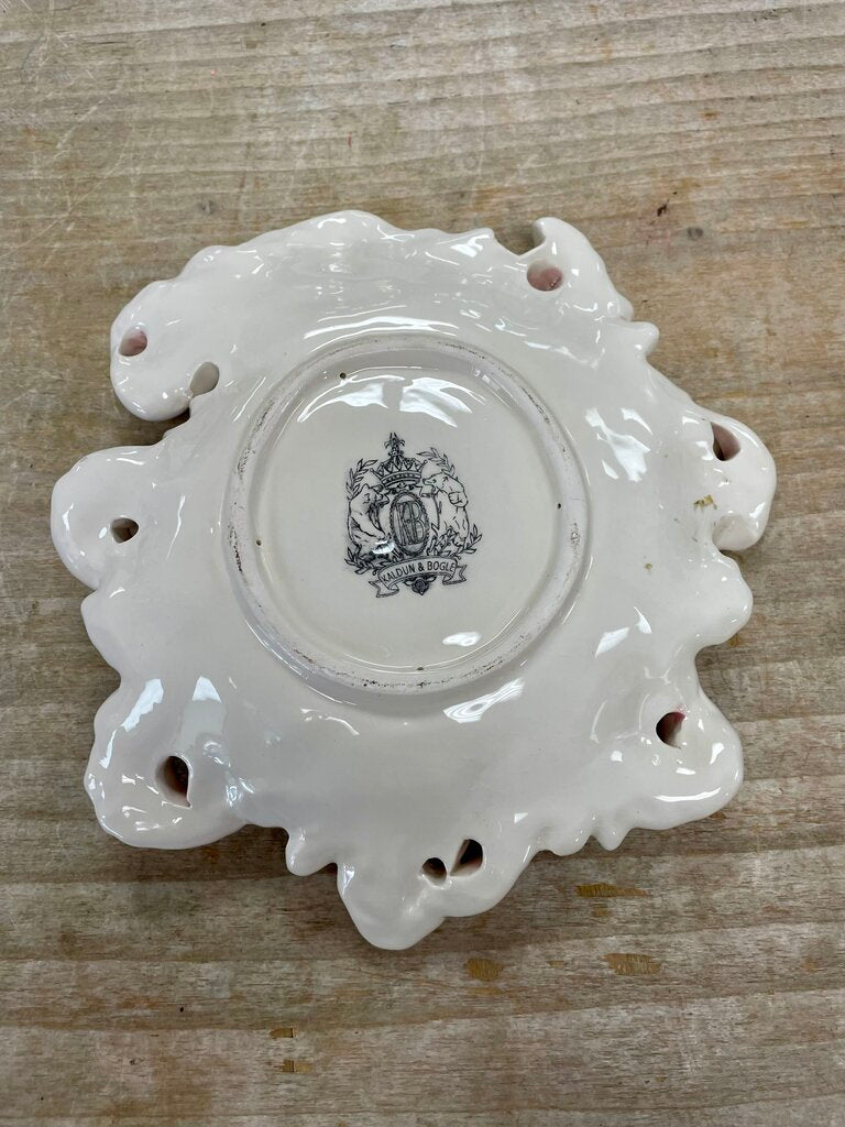 KALDUN AND BOGLE PINK AND TEAL SEASHELL DISH