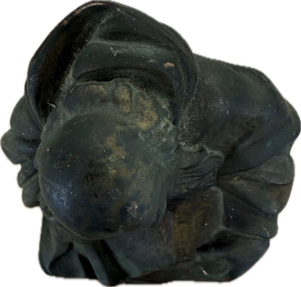 BRONZE BUST/BOOKEND YE PHILOSOBHER SIGNED S. MORANI