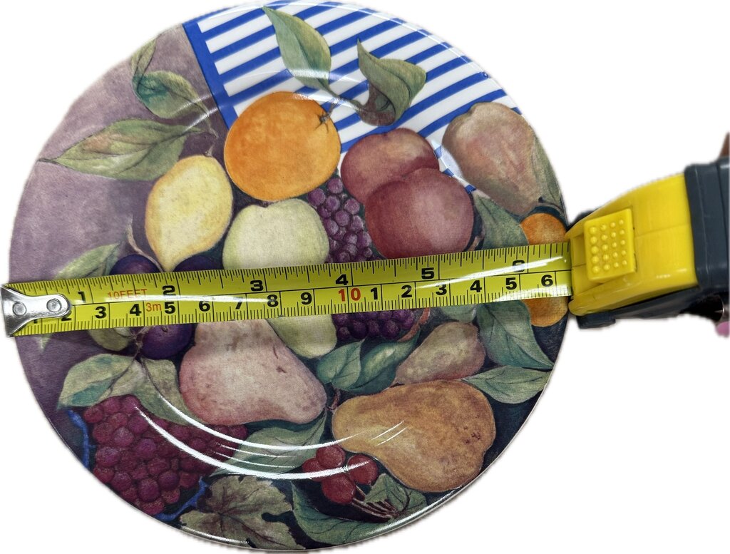 GIEN FRANCE LA RONDE DES FRUITS DESSERT PLATES, CUP AND SAUCER
