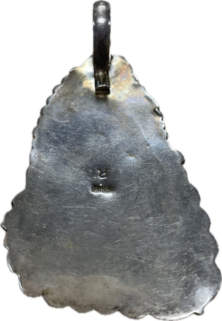 RARE KINGMAN TURQUOISE STERLING SILVER PENDANT