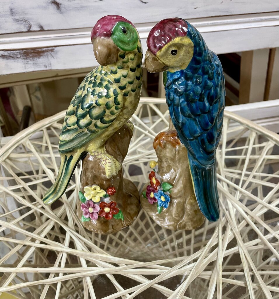ART DECO MAJOLICA BIRDS SET OF 2