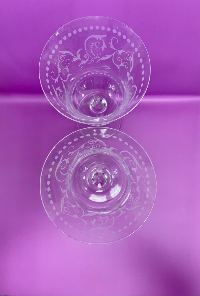 MILLER ROGASKA CRYSTAL RED WINE GOBLET GLASSES SET OF 2