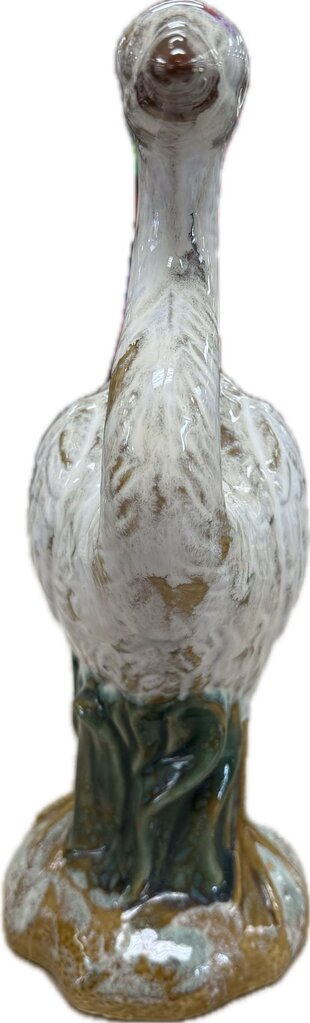 MAJOLICA HERON STATUE