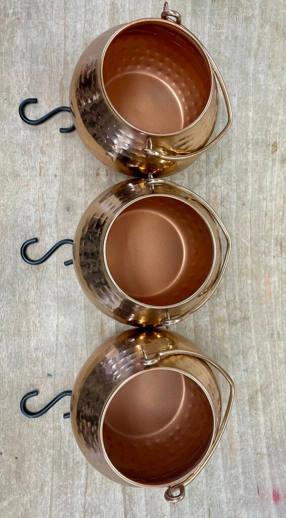 POTTERYBARN COPPER POTS SET OF 3