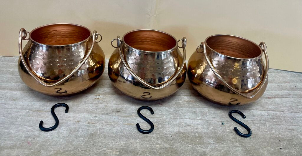 POTTERYBARN COPPER POTS SET OF 3