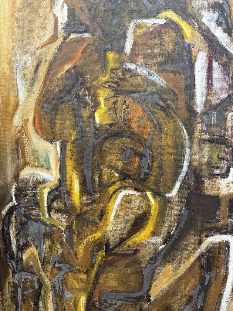 NAPLES ARTIST BADASH ORIGINAL BROWN CANVAS 31.5X19