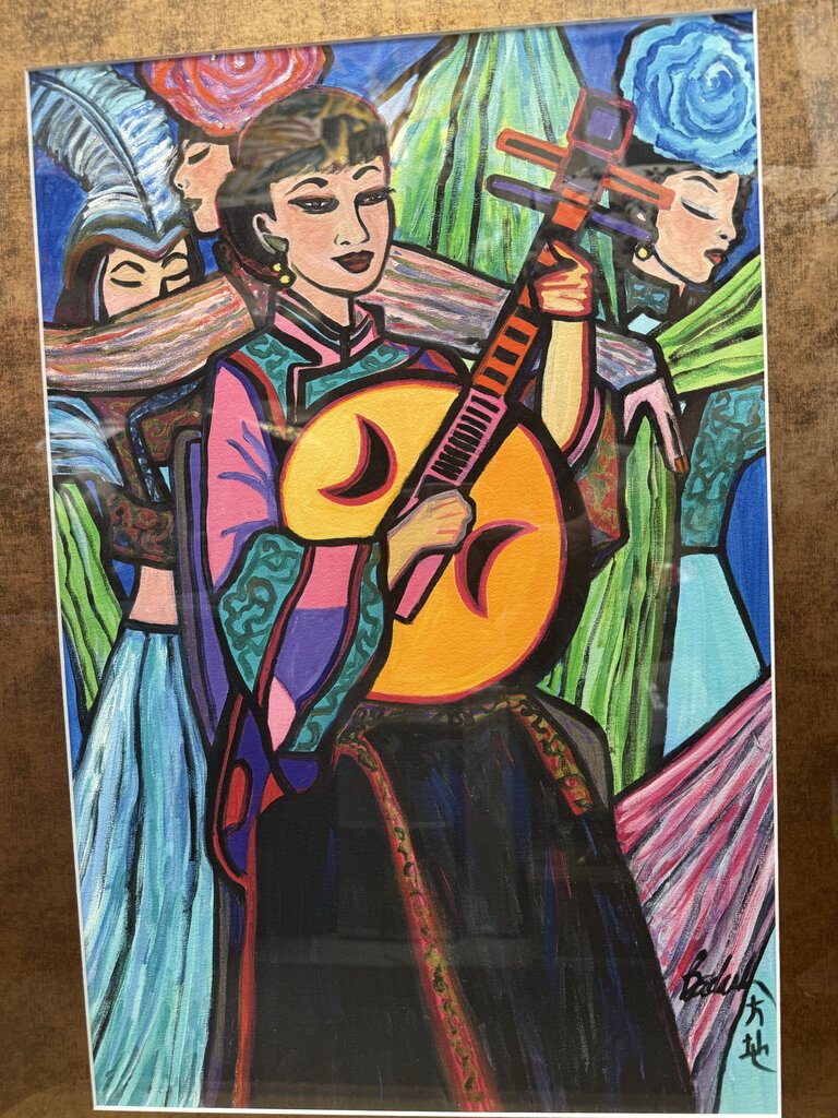 NAPLES ARTIST BADASH ORIGINAL 4 LADIES ART 22.5X29.5