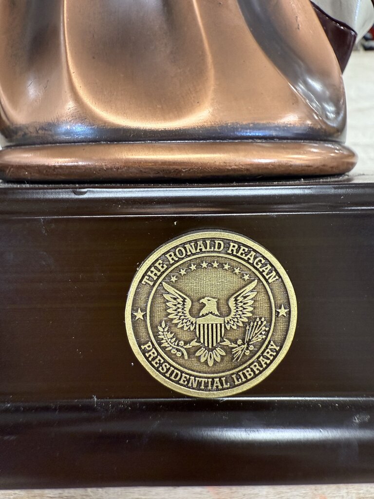 RONALD REAGAN BALD EAGLE WITH AMERICAN FLAG