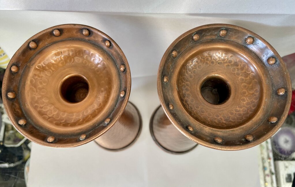 HAMMERED COPPER CANDLE HOLDER SET OF 2
