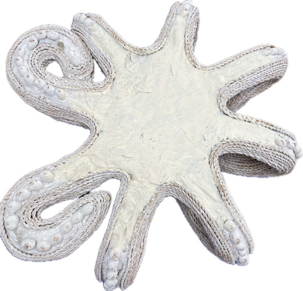 VINTAGE WHITEWASHED RATTAN OCTOPUS