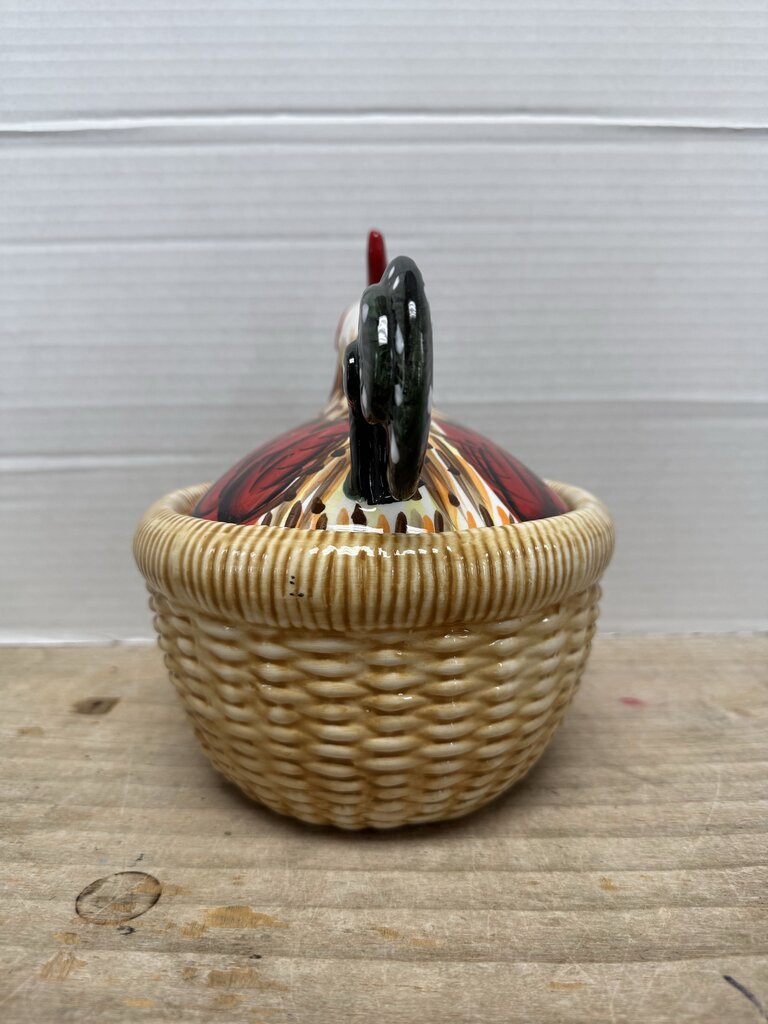 HEN ON NEST CERAMIC DISH