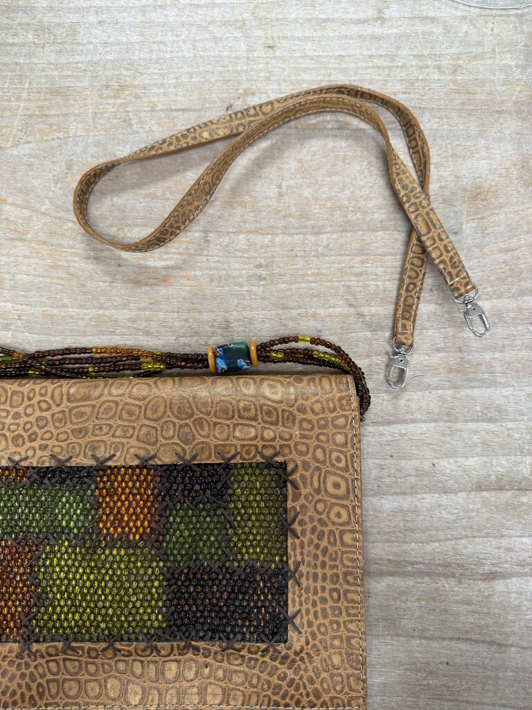 MARIA CONSTANZA BEADED RUNWAY SHOULDER BAG WITH EXTRA STRAP