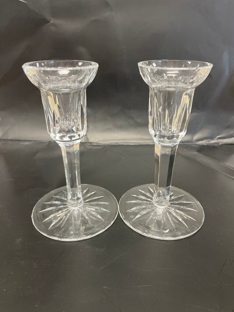 WATERFORD CRYSTAL CANDLESTICKS SET OF 2