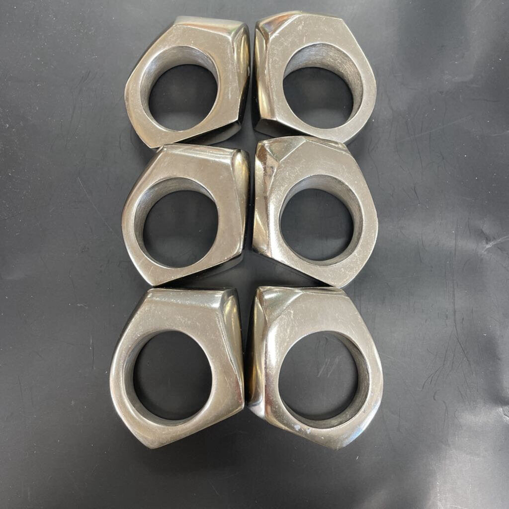 METAL GEOMETRIC NAPKIN RING SET OF 6