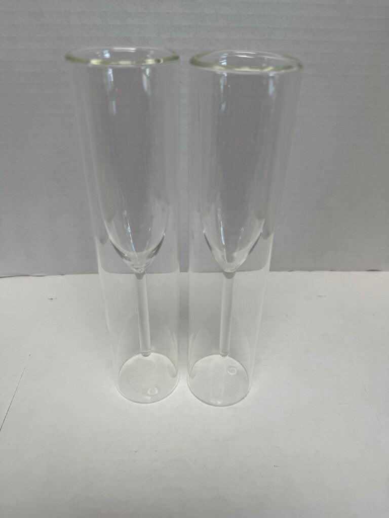 DOUBLE WALLED CHAMPAGNE FLUTES SET OF 2