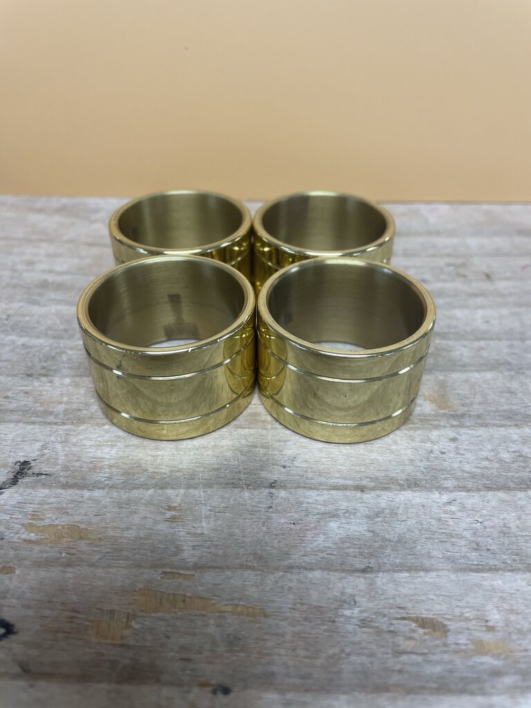 BALDWIN BRASS GOLD POLISHED NAPKIN RINGS SET OF 4