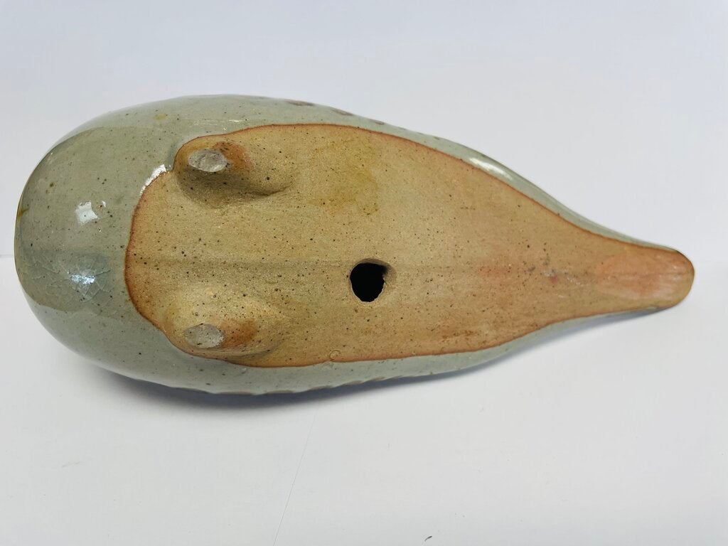 JORGE WILMONT SIGNED FLORAL PIGEON TERRACOTTA 9"