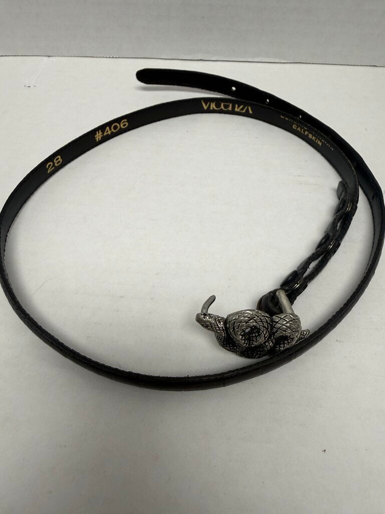 VINTAGE VICENZA SNAKE BUCKLE LEATHER BELT