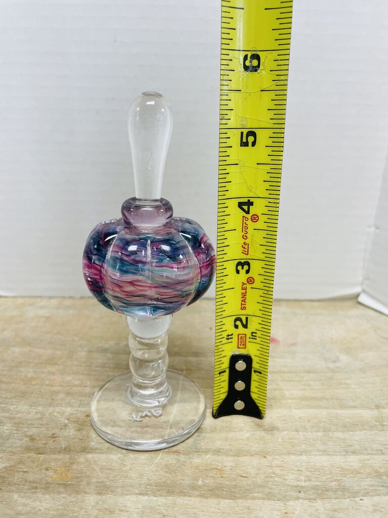TWB SIGNED PERFUME BOTTLE PINK AND BLUE SWIRL
