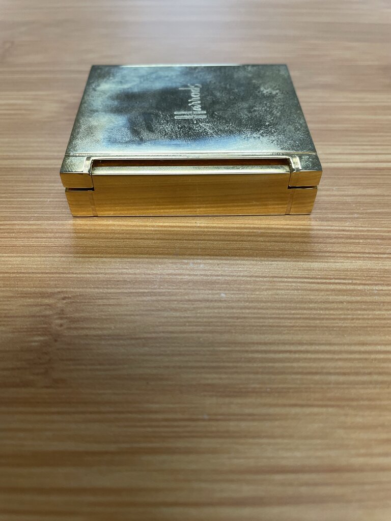 HARRODS SOLID BRASS MINIATURE FOLDABLE CLOCK 2.25" TALL