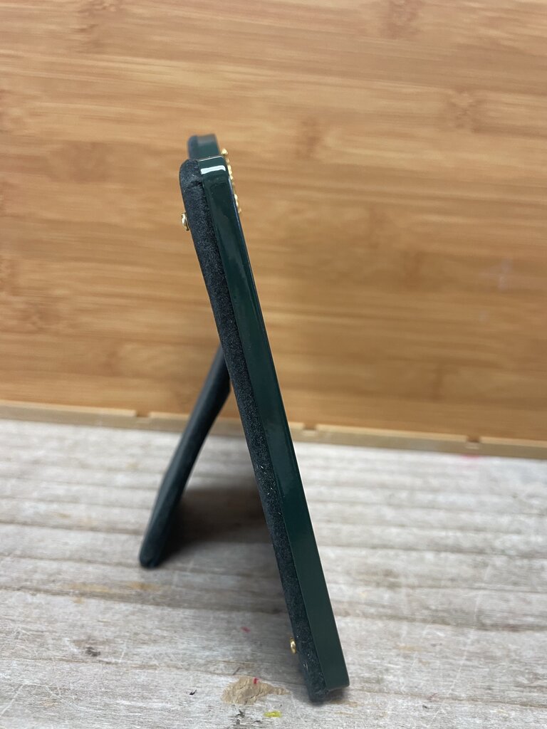 HARRODS GREEN PICTURE FRAME GOLD EMBLEM IN BOX 4"x6"