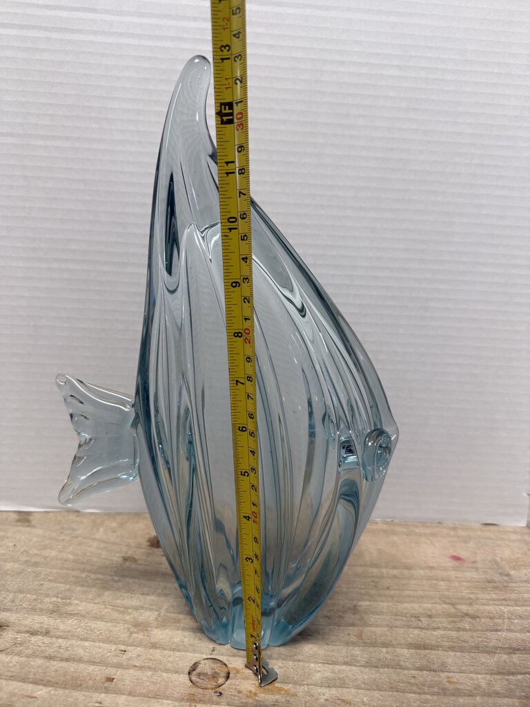 MURANO INSPIRED BLUE FISH GLASS FIGURINE