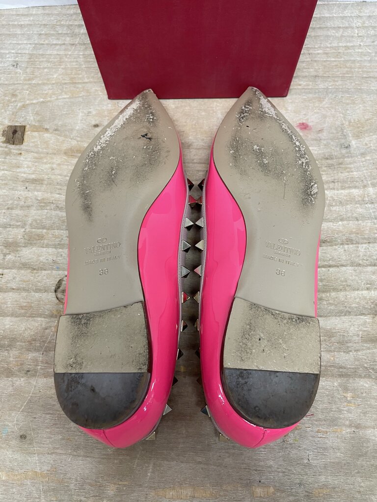 VALENTINO ROCKSTAR FLATS (PINK) SIZE 38