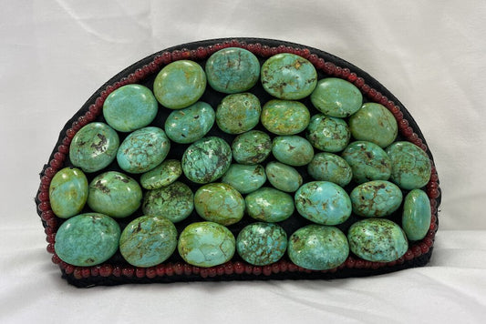 ANTIQUE TIBETAN TURQUOISE PURSE