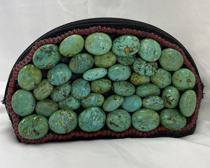 ANTIQUE TIBETAN TURQUOISE PURSE