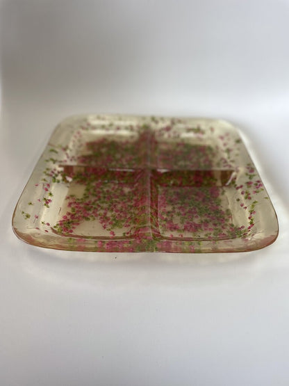 DRIED FLOWER RESIN AKAVIA SERVING TRAY