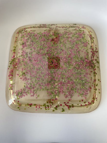 DRIED FLOWER RESIN AKAVIA SERVING TRAY