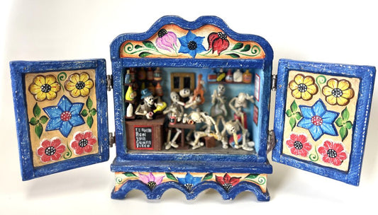 SIGNED NICARIO JIMENEZ DAY OF THE DEAD SHADOW BOX