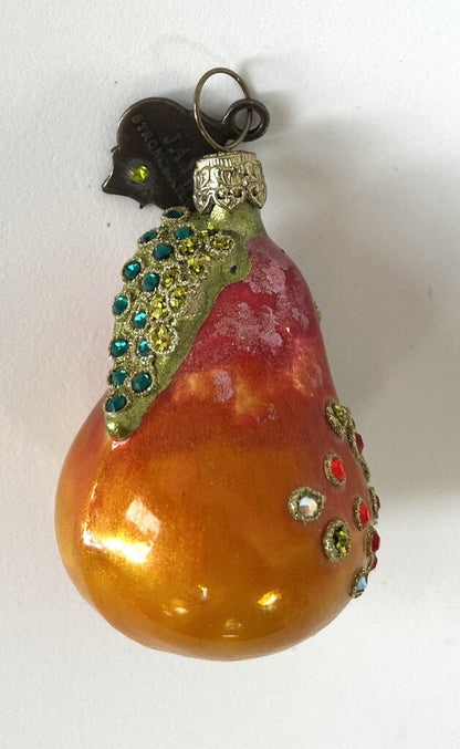 JAY STRONGWATER PEAR ORNAMENT
